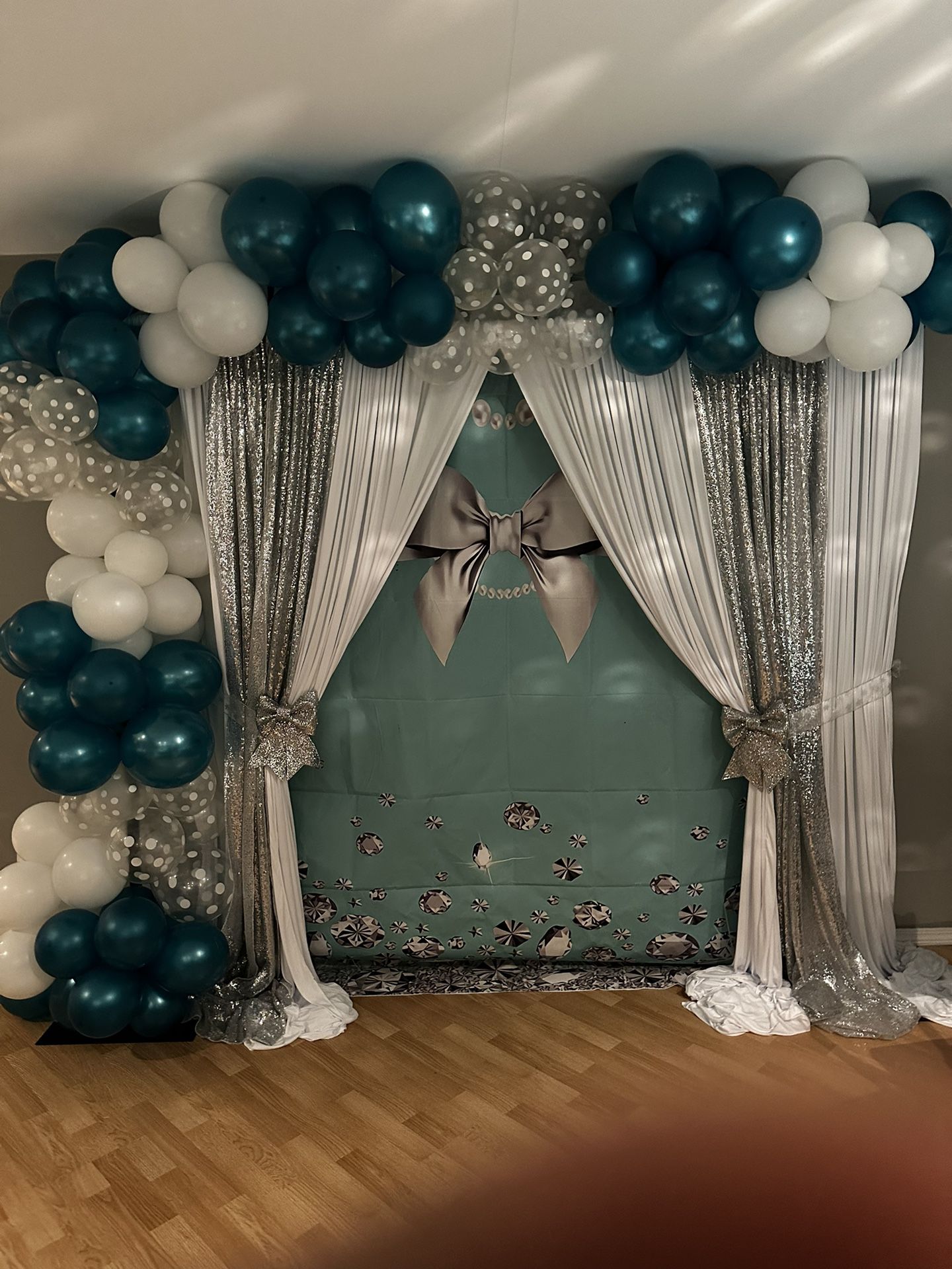 Turquoise Silver Backdrop 