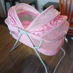 Dream On Me Pink Bassinet For Newborn 