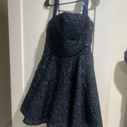 Dress with Bow- Navy blue
