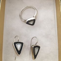 Set Ring and Earrings Siver 925
