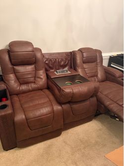 Recliner sofa with storage ,usb ports and cupholders