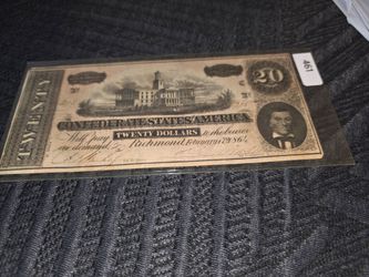 1864 Confederate States $20 Banknote