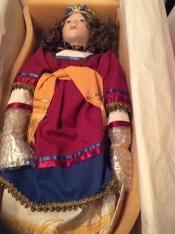“Esther” by Jan Hollebrands doll new in box, original price $182, approximately 23 inches in height