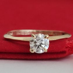 ❤️10k Size 6.5 Fancy Solid Yellow Gold Moissanite Ring!/ Anillo de Oro con 1 Moissanita!👌🎁Post Tags: 10k 14k