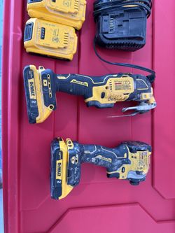 Dewalt Impact Drill And Multitool And Milwaukee Radio