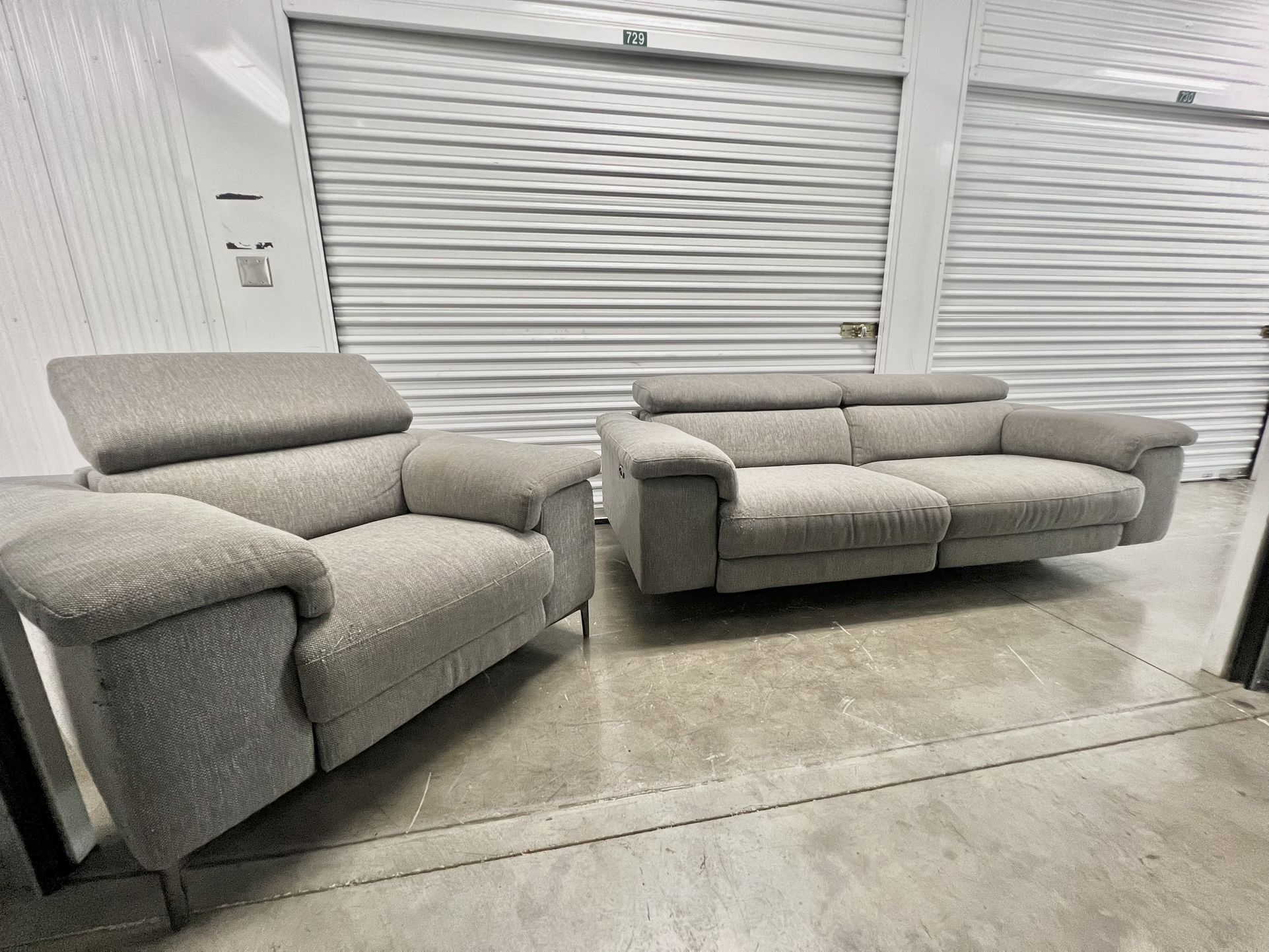 DELIVERY - Power Recliner loveseat and chair couch set with adjustable Head rests