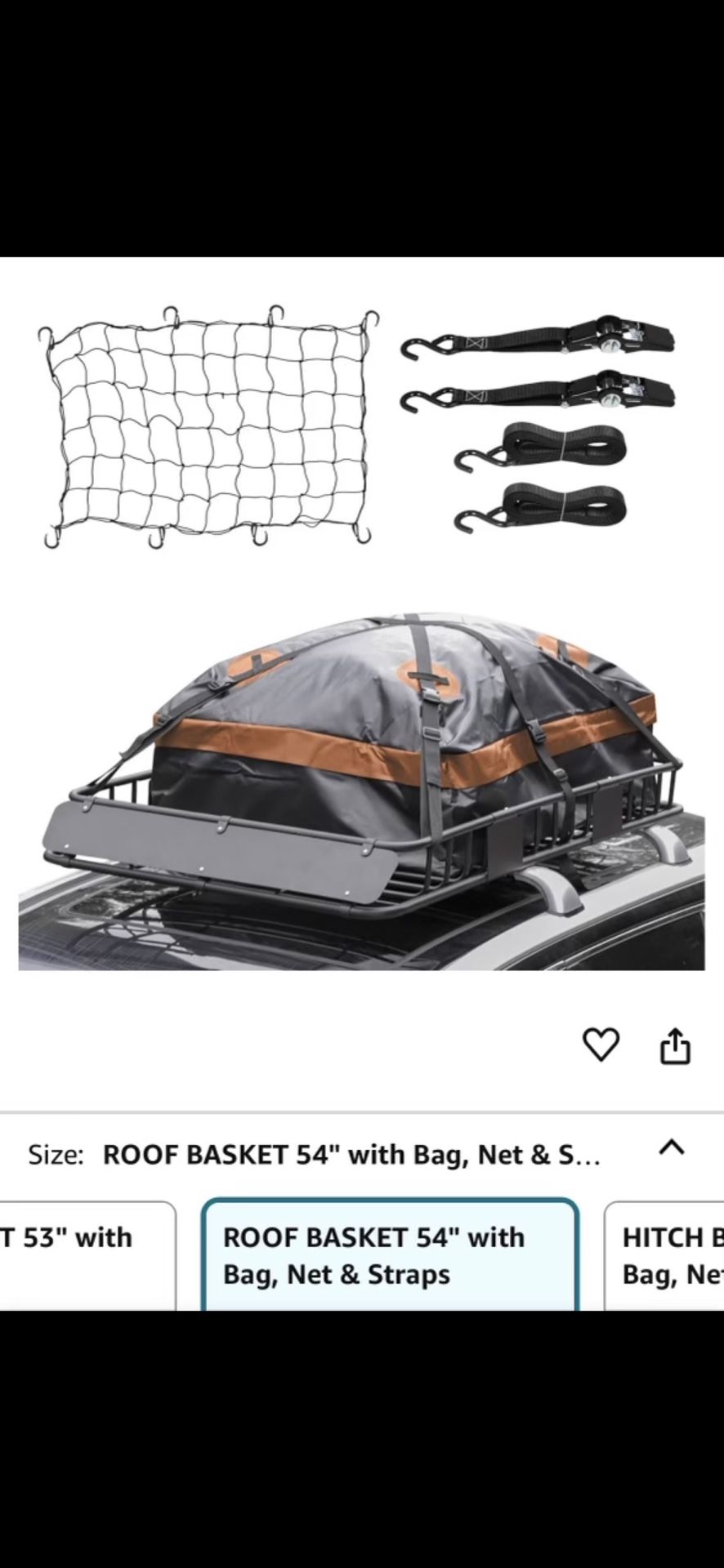 ROOF BASKET 54" with Bag, Net