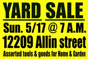 YARD SALE- Sunday @ 7 A.M. in Del Rey