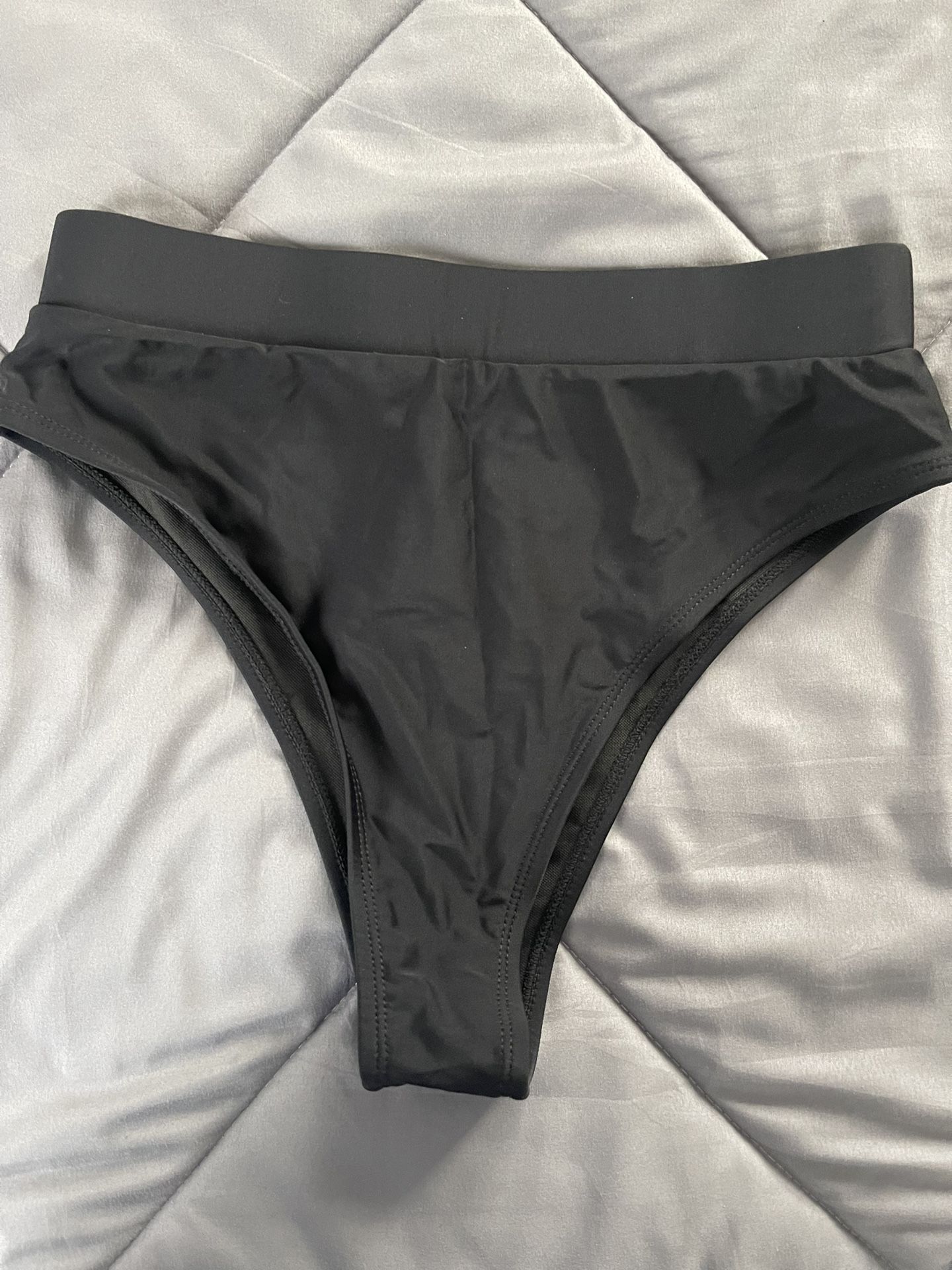Black High-Waisted Bikini Bottom – Size XS/S