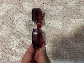 Fashion Rimless Sunglasses – Red Pattern Frame