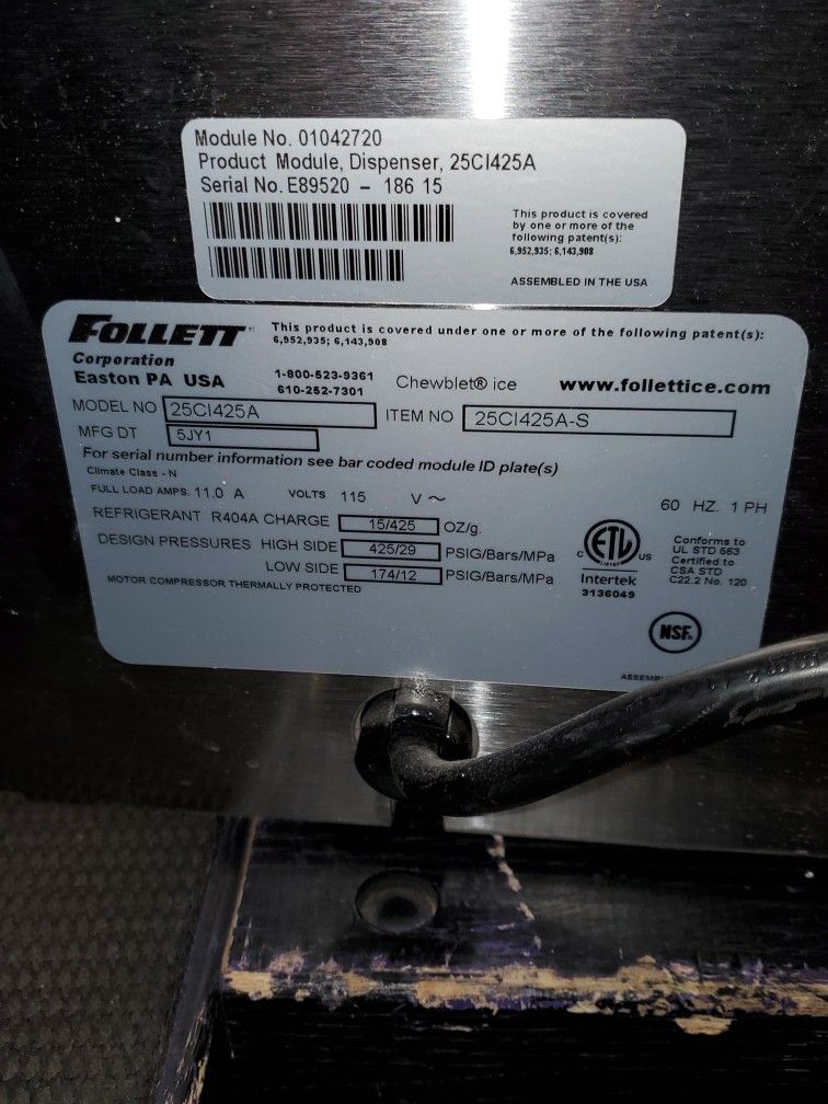 Follett symphony plus sonic ice machine and water dispenser for sale in