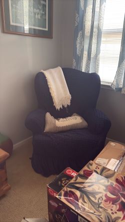 Chair, ottoman, chair cover