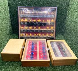 Router Bit Sets Lot - 4 Wooden Cases
