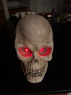 Halloween Skull Decoration with Red LED Eyes
