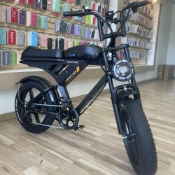 Super Movcan Electric Cruiser Bike 33mph Up To 70 Miles Range Brand New Financing Deal! $0 To $100 To Take Out! No Credit Required 