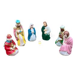 7 Piece Vintage Blow Mold Nativity Set