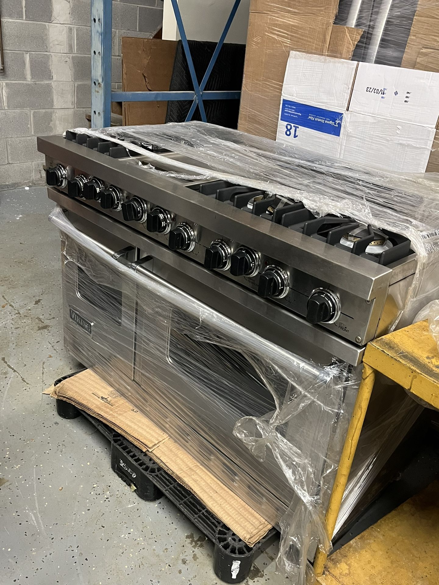 viking 48” dual fuel professional range stainless griddle 6 open burners Propane
