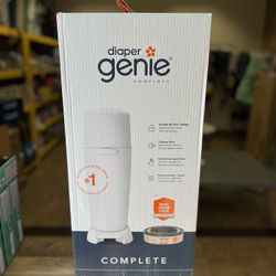 New Diaper Genie Complete White Diaper Pail with 1 Refill