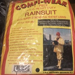 Comfi-wear 3 Piece PVC Heavy Duty Rain suit New in pack