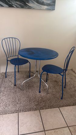 Blue Metal kitchen table set