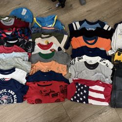 Baby boy 12 month clothing - tshirts,  jackets, shorts and overall