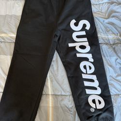 Black Supreme Sweatpants