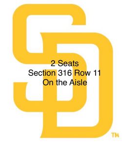 Padres vs Twins Friday 8/21 - 2 Seats