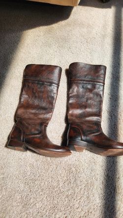 Brown Leather Tall Riding Boots