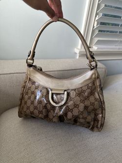 Crystal Monogram D Ring Gold Hobo Gold bag