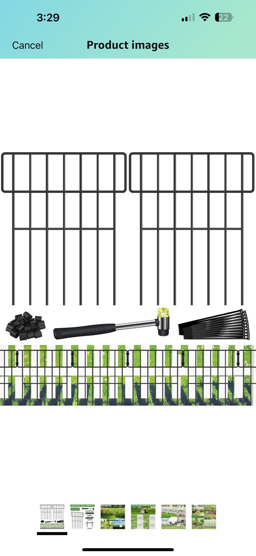 10 Pack Upgrade Animal Barrier Fence, 10.8ft (L) x 17in (H) Rustproof Metal Garden Fences Edging, Rabbit and Dog Ground Defense No-Dig Fence