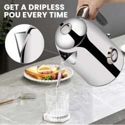 Stainless Steel Electric Kettle Fast Heating Water Boiler with Thermometer Size 1.7L NEW CONDITION