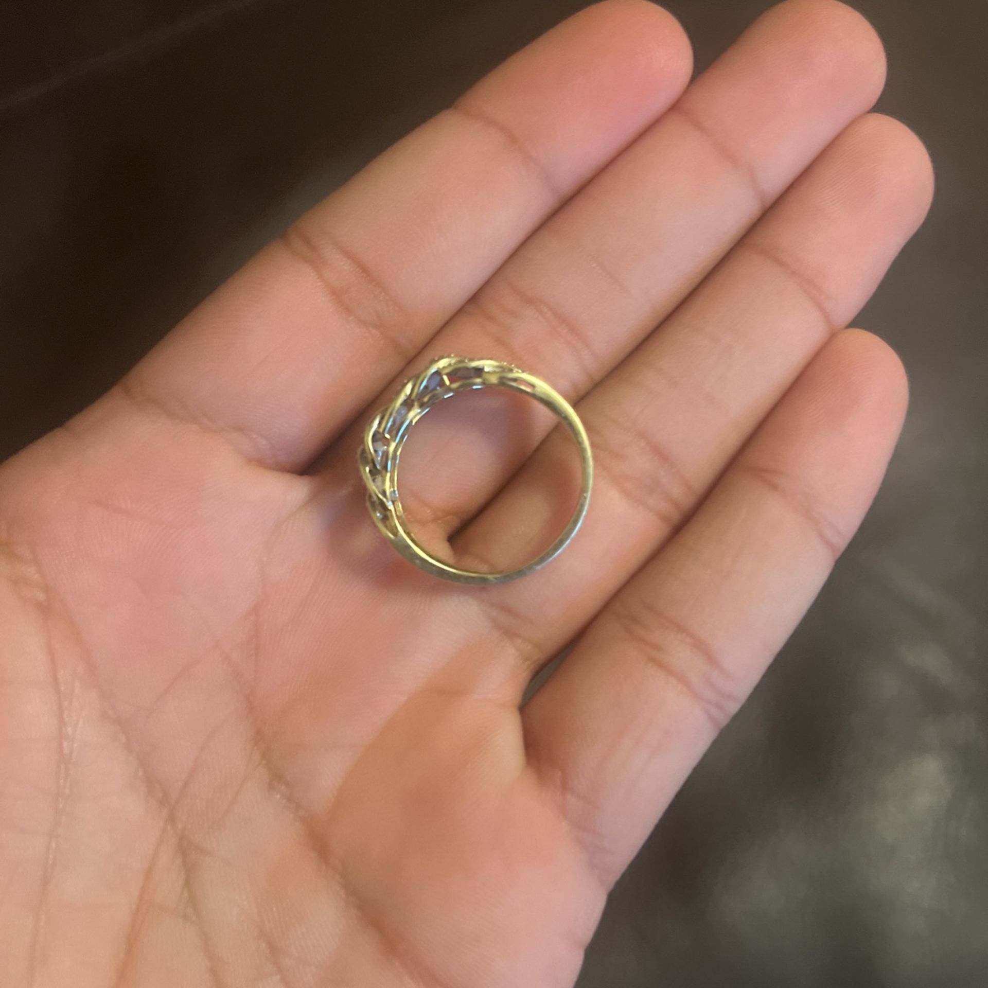 10K Diamond Gold Cuban Ring 