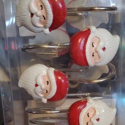 Christmas Santa Claus Set of 12 Shower Curtain Hooks