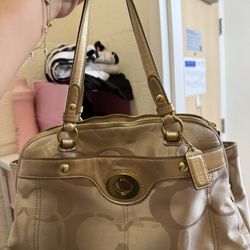 Vintage Gold Coach Bag 