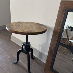  Industrial Solid Wood Side Table – Rustic Modern Style