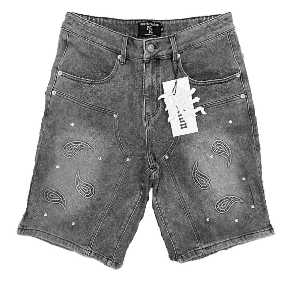 Mixed Emotion Short Grey Con Brillo