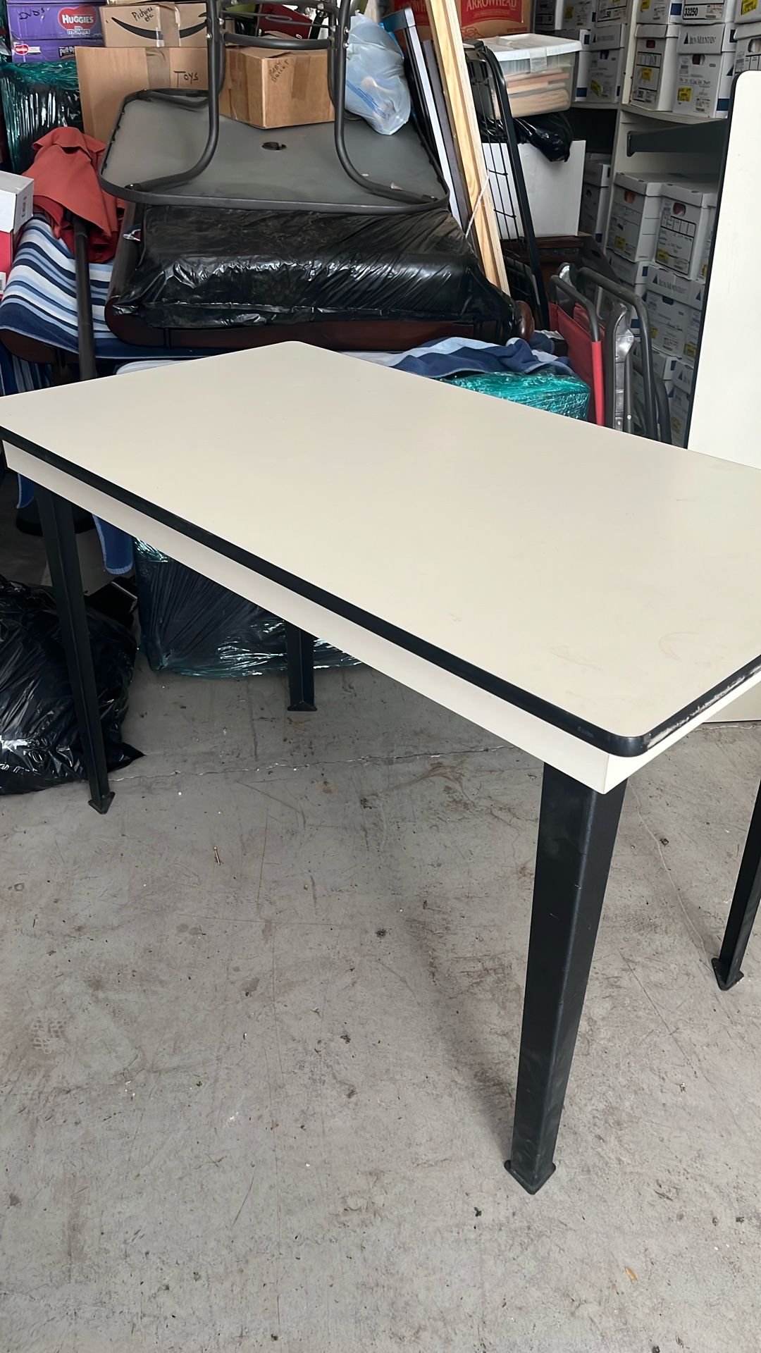 (2) White Desk/Computer Tables. Heavy Must Go Today
