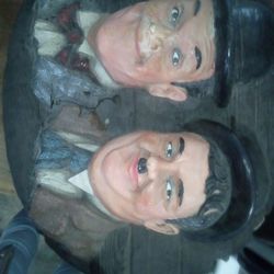 RARE LAUREL AND HARDY PLASTER CASTING WALL ART