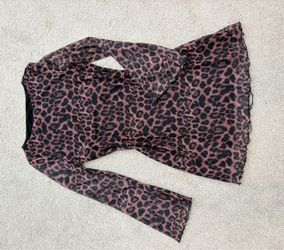 Cheetah print long sleeve dress