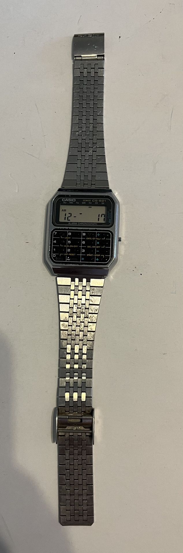 Rare Partially Working 1980 Casio CS-821 Calculator Watch new battery for parts