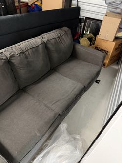 Gray Fabric 3-Seat Sofa