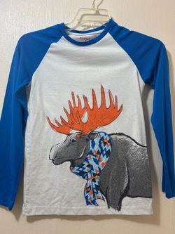 Cat & Jack Moose Pajama Shirt Kids Large 12/14