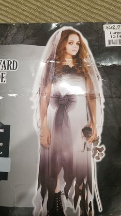 Graveyard bride costume girls size 12