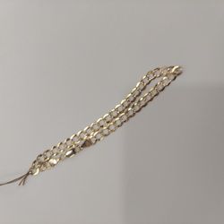 14k 6.6g 5.6MM 2 Tone Curb Bracelet 