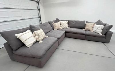 Modular Cloud Sectional - Light Gray - 5 Piece