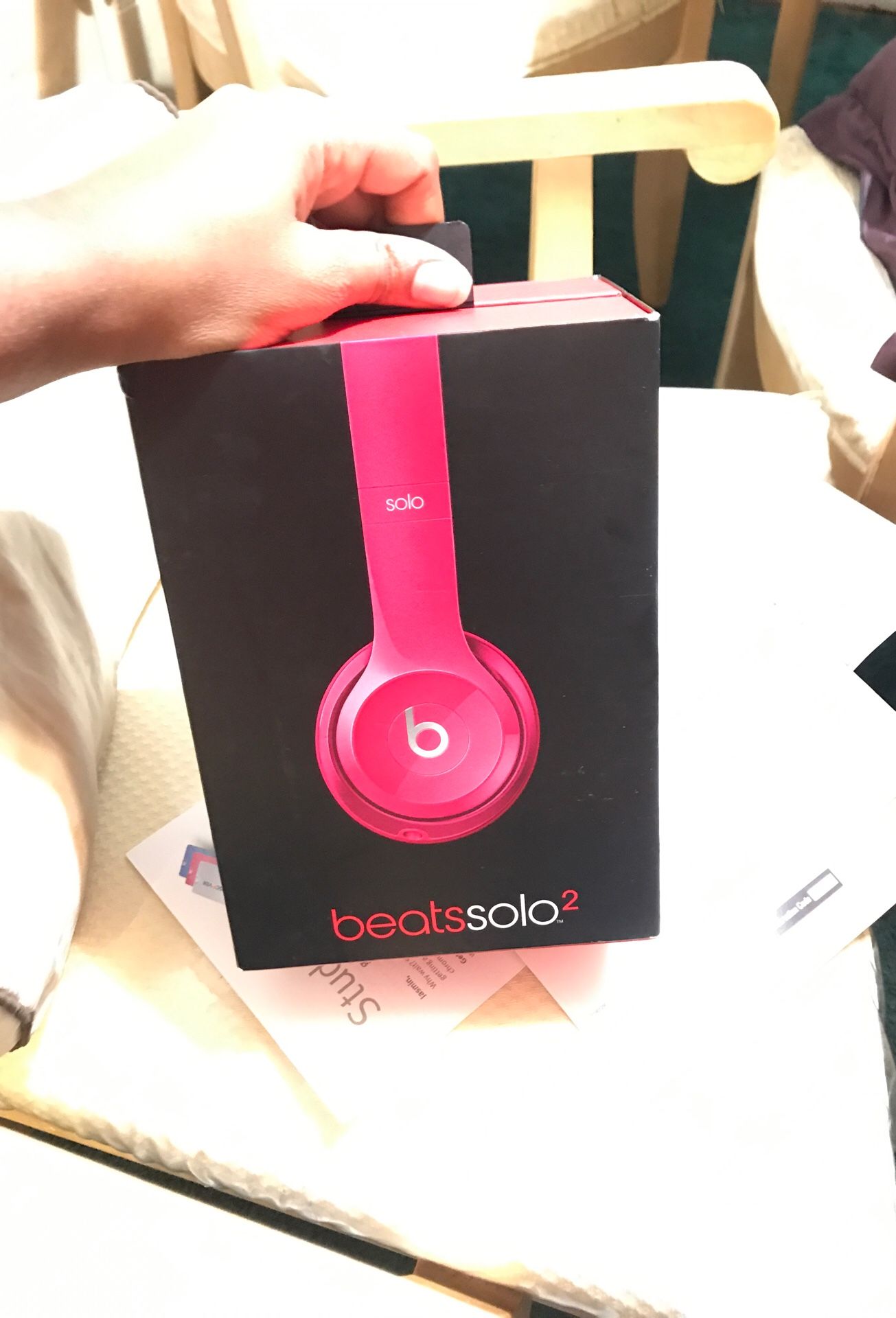 Pink Dr Dre Beats Solo 2 wired