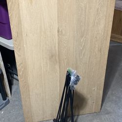 Solid Oak Table Top Slab with Hairpin Legs