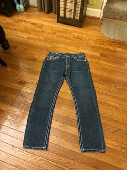 True Religion Buddha World Tour Ricky Super T jeans in a vintage blue wash