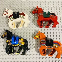 Decorated Horses & Saddles 4pc Animal Set LEGO Compatible