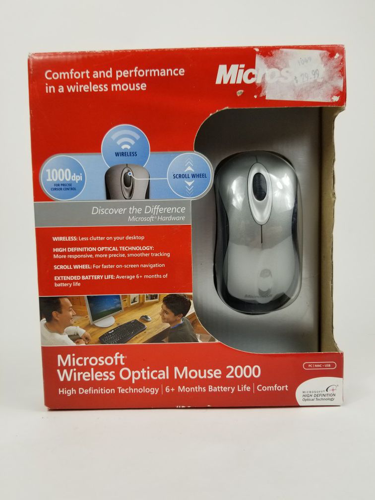 Microsoft Wireless Optical Mouse 2000 dpi1000 USB Receiver NEW Factory Sealed